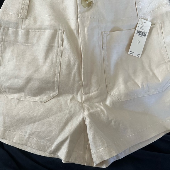 NWT Maeve/Anthropologie Colette Linen shorts in white. Size 27 - Picture 5 of 6